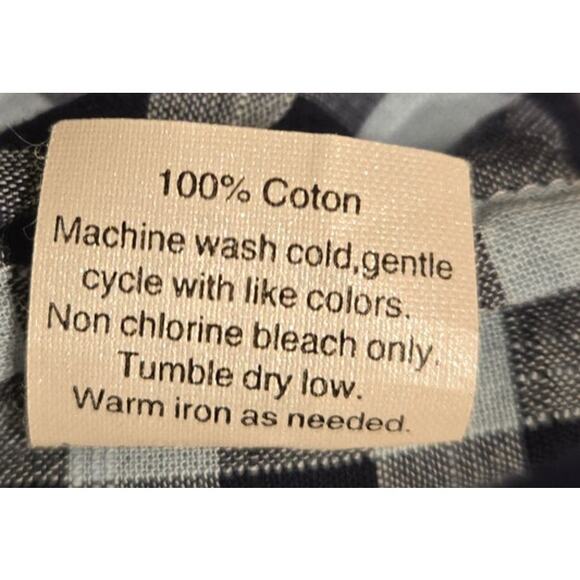 J Crew Boyfriend Light Weight Woven Cotton Gingham Checkered Blue Shirt Medium - Picture 9 of 9